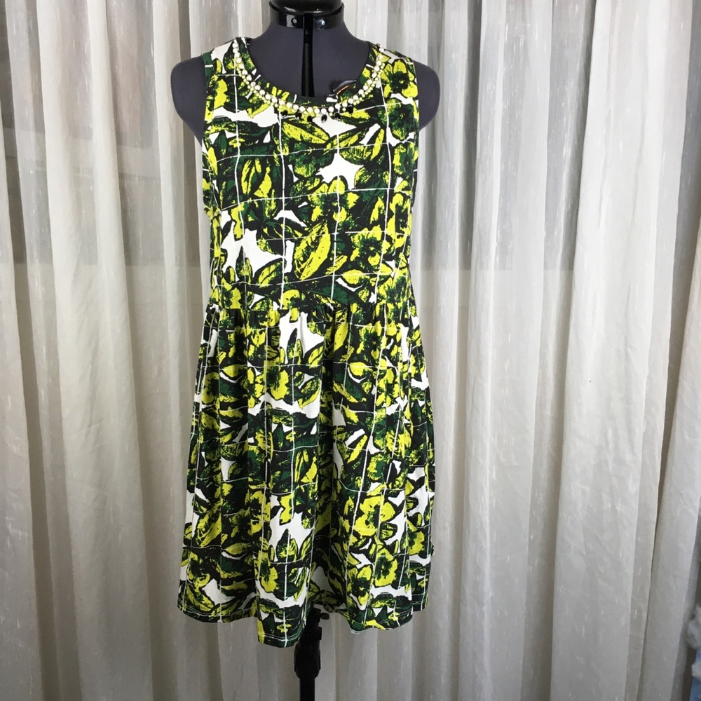🦋 3 for $25 - Nylon 76 Girls Leaf Print Jewelled Dress